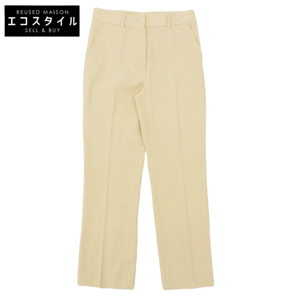 MAXMARA STUDIO マックスマーラスタジオ リネン コットン スラックスパンツ ボトムス レディース ライトベージュ 38 613109026 ボトムス