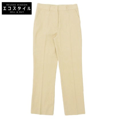 MAXMARA STUDIO マックスマーラスタジオ リネン コットン スラックスパンツ ボトムス レディース ライトベージュ 38 613109026 ボトムス