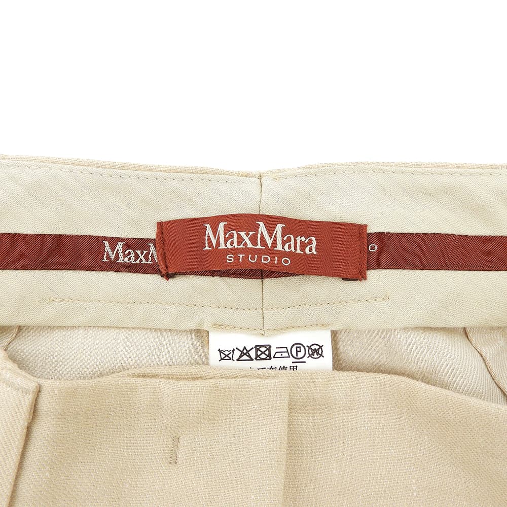 MAXMARA STUDIO マックスマーラスタジオ リネン コットン スラックスパンツ ボトムス レディース ライトベージュ 38 613109026 ボトムス