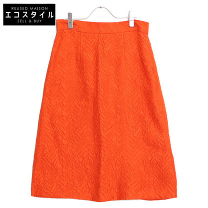 MARNI Orange Embossed Cupro Skirt 42 Women's
