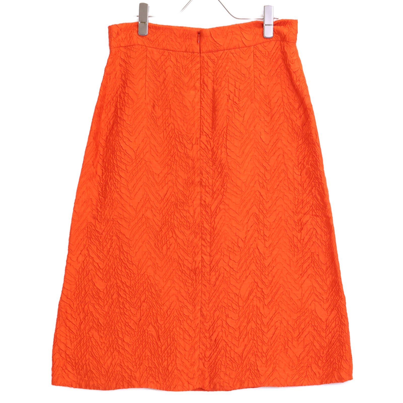 MARNI Orange Embossed Cupro Skirt 42 Women's