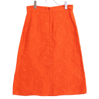 MARNI Orange Embossed Cupro Skirt 42 Women's