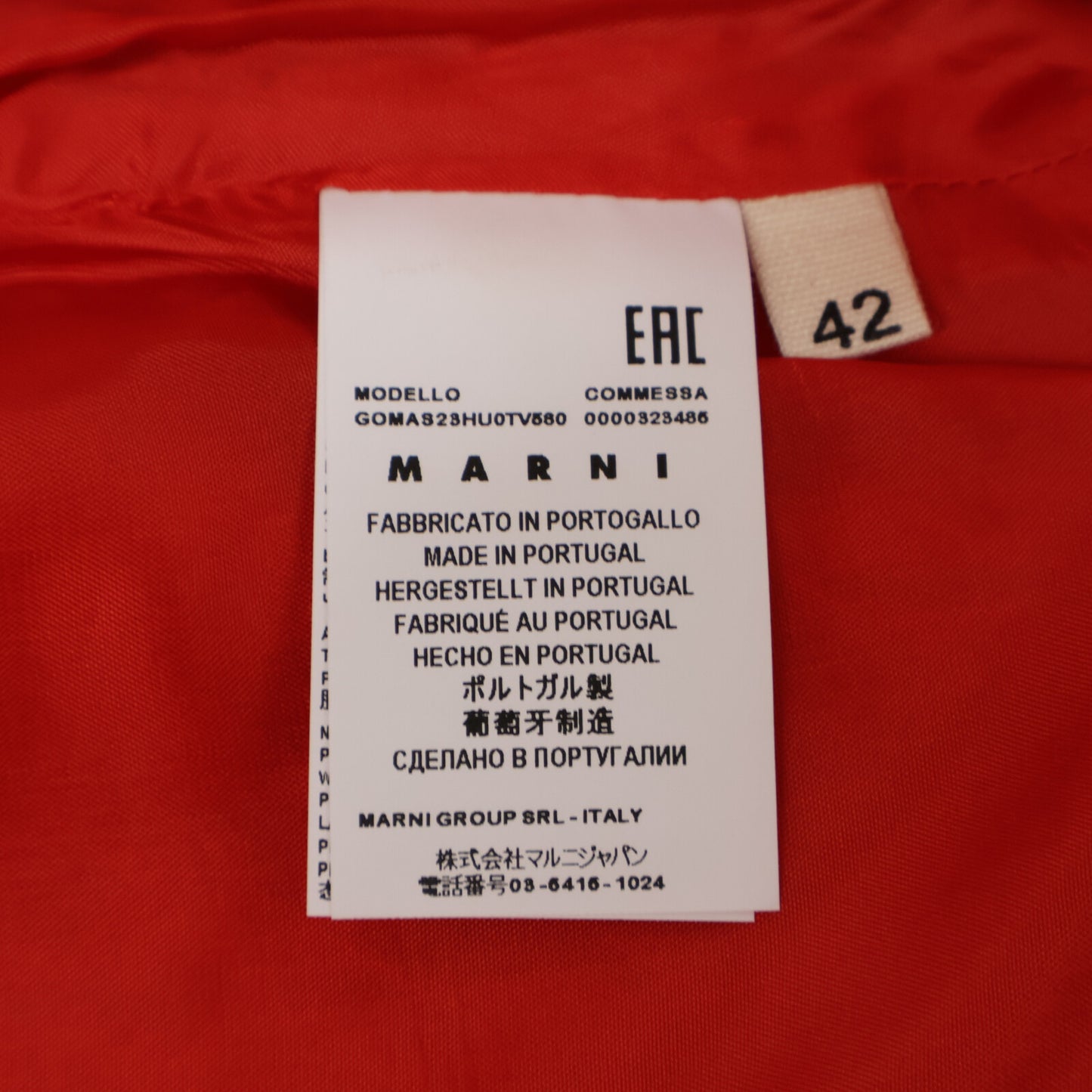MARNI Orange Embossed Cupro Skirt 42 Women's