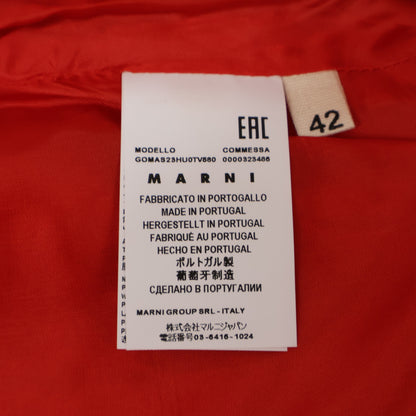 MARNI Orange Embossed Cupro Skirt 42 Women's