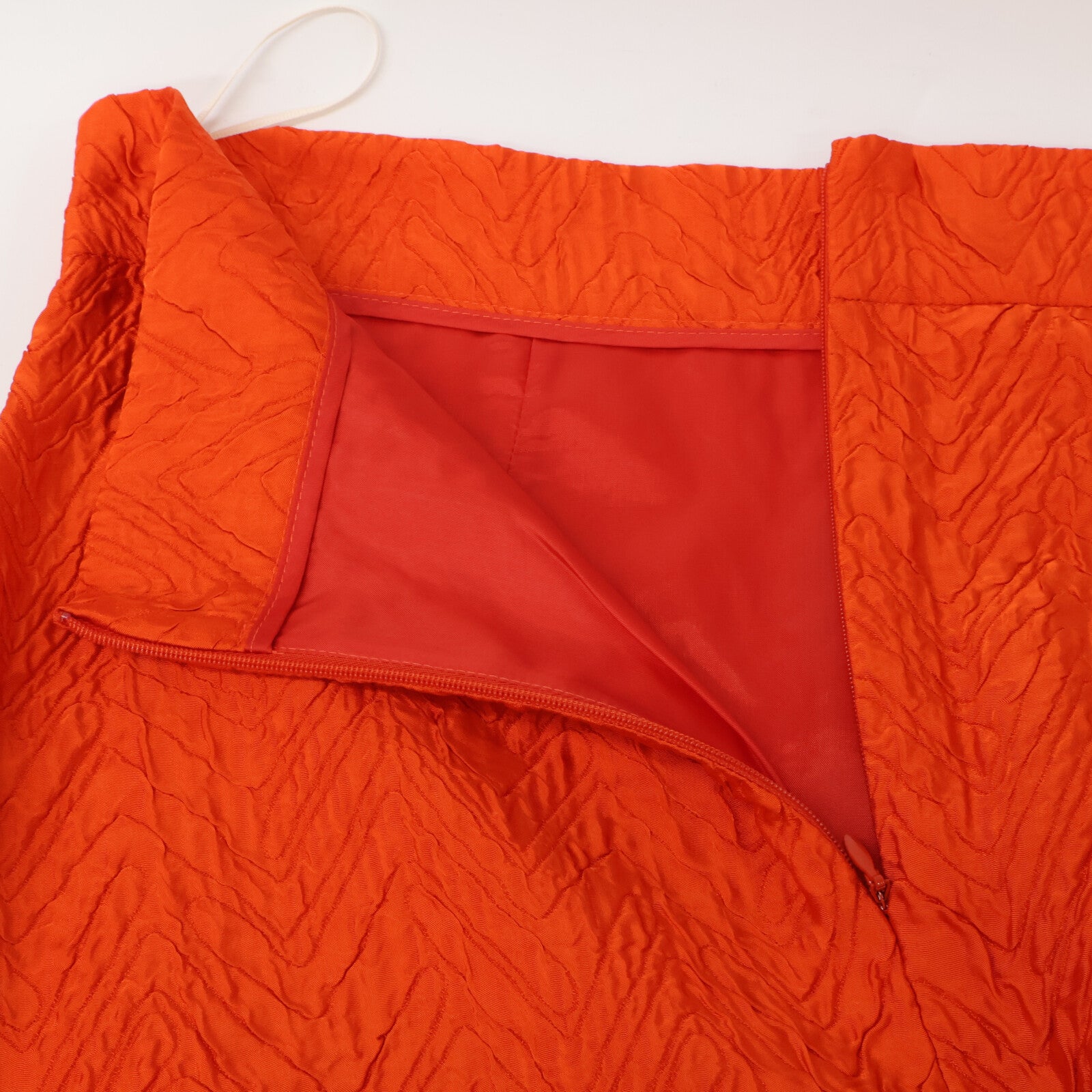 MARNI Orange Embossed Cupro Skirt 42 Women's