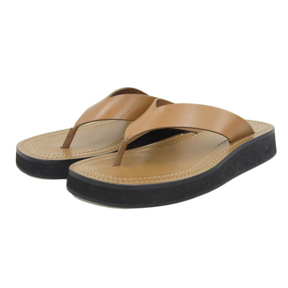 GINZA HONG Thong Sandals Women's Leather Caramel Brown 36 F1159-L52-CAR Shoes 36 Women's