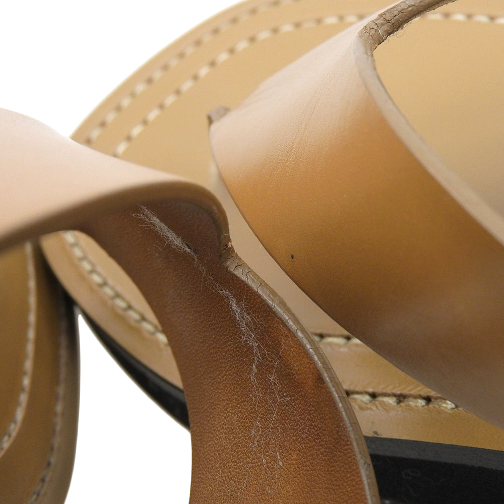 GINZA HONG Thong Sandals Women's Leather Caramel Brown 36 F1159-L52-CAR Shoes 36 Women's