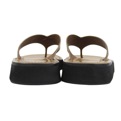 GINZA HONG Thong Sandals Women's Leather Caramel Brown 36 F1159-L52-CAR Shoes 36 Women's
