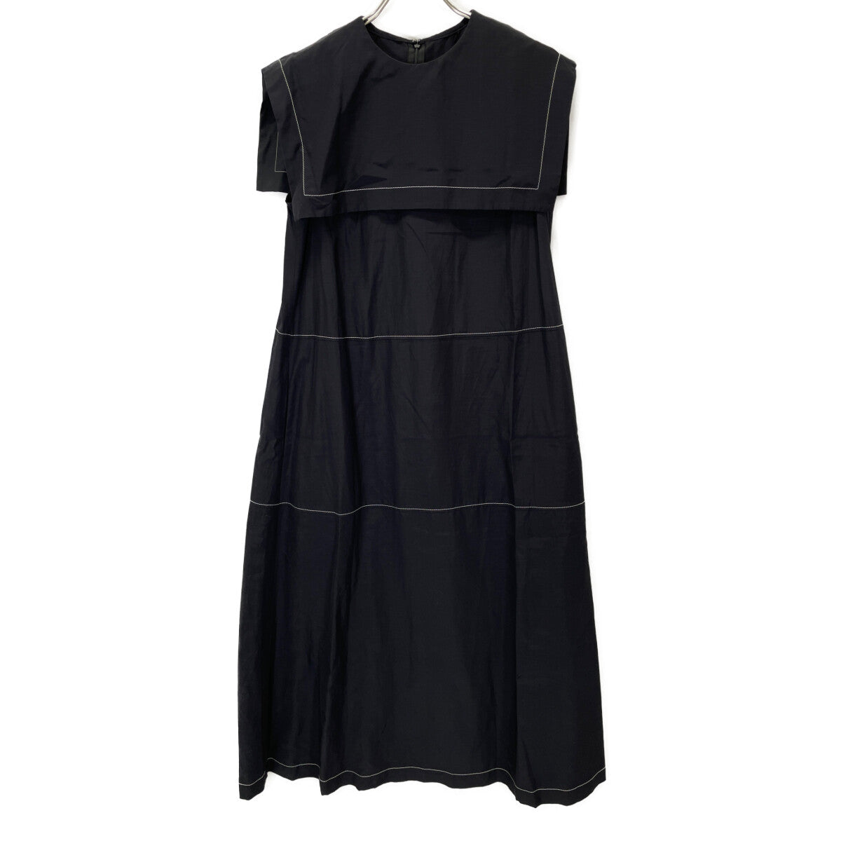 LE PHIL LE PHIL 534-1140500 Black Rustic Lawn Sailor Collar Dress Dress 1 Ladies
