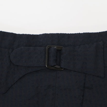 IGARASHI TROUSERS 五十岚西裤 海军蓝泡泡纱面料 侧边调节扣 工装短裤 下装