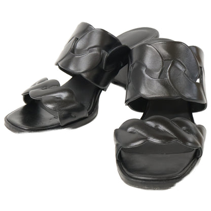 HERMES Hermes [Beautiful] Gaby 60 Gaby 60 Chaine Gourmette Chaine Torsade Chunky Heel Shoes