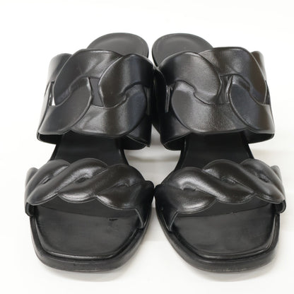 HERMES Hermes [Beautiful] Gaby 60 Gaby 60 Chaine Gourmette Chaine Torsade Chunky Heel Shoes