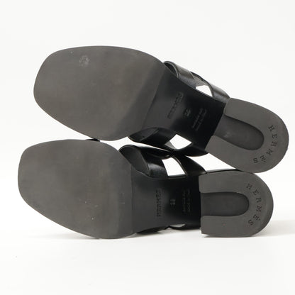 HERMES Hermes [Beautiful] Gaby 60 Gaby 60 Chaine Gourmette Chaine Torsade Chunky Heel Shoes