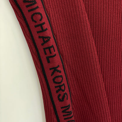 MICHAEL KORS 迈克高仕 人造丝×尼龙 侧边Logo织带 短袖罗纹针织连衣裙 连衣裙 S 女士