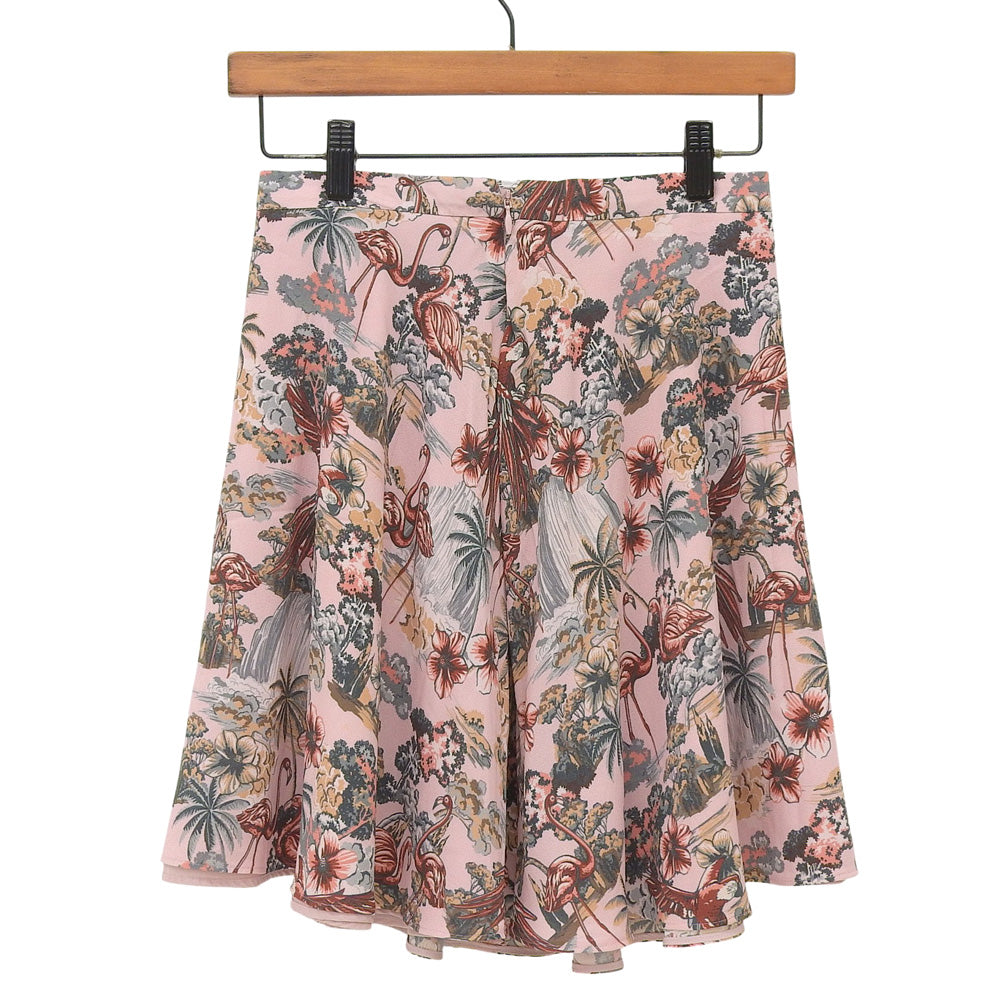 All-over Flamingo Print Short Flare Skirt Pink Women's 36 Domestic Authentic MG807 1MQ9 Skirt 36 Women's
