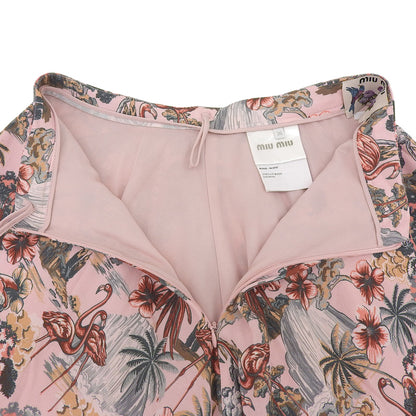 All-over Flamingo Print Short Flare Skirt Pink Women's 36 Domestic Authentic MG807 1MQ9 Skirt 36 Women's