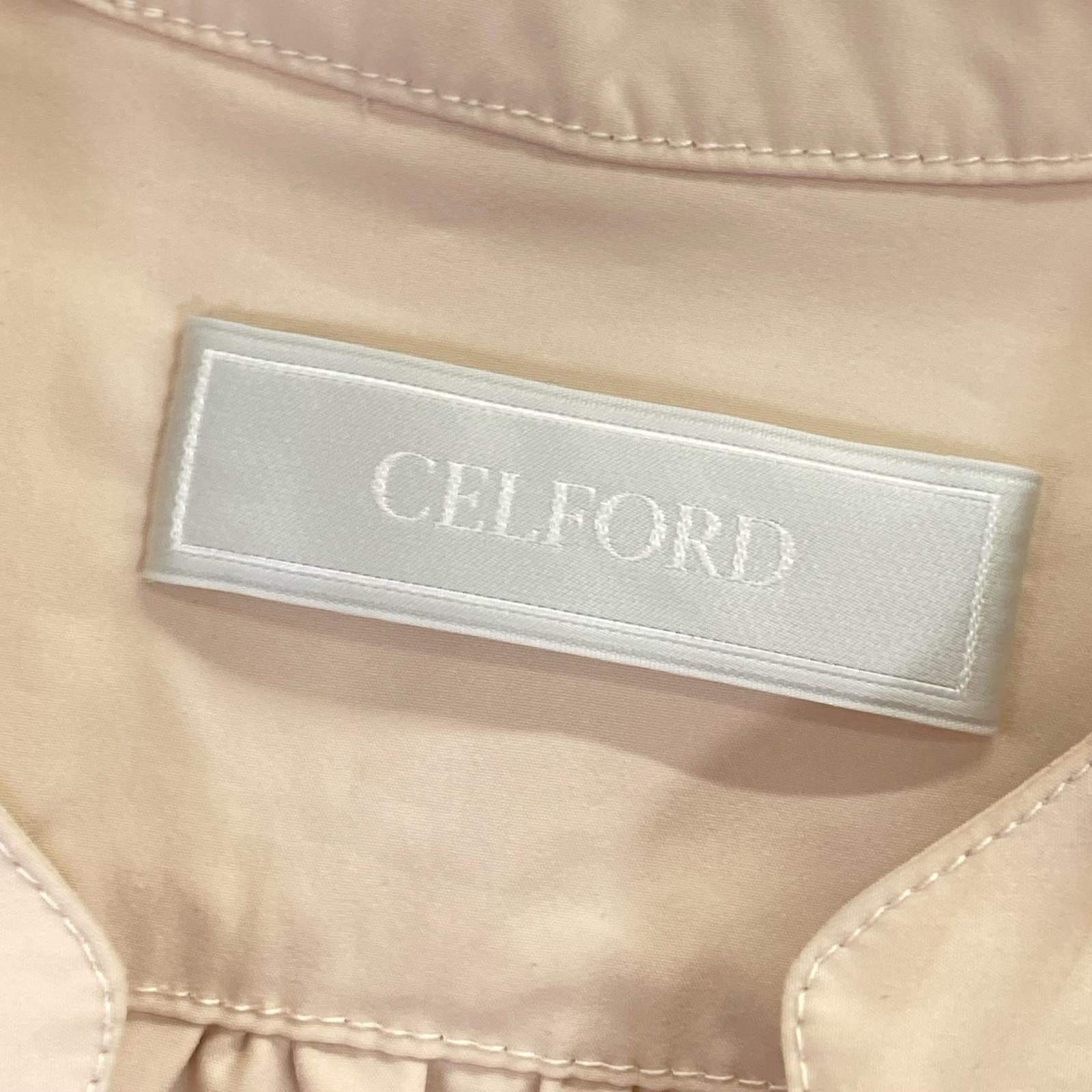 CELFORD Light Pink Scalloped Volume Tunic Top ONE