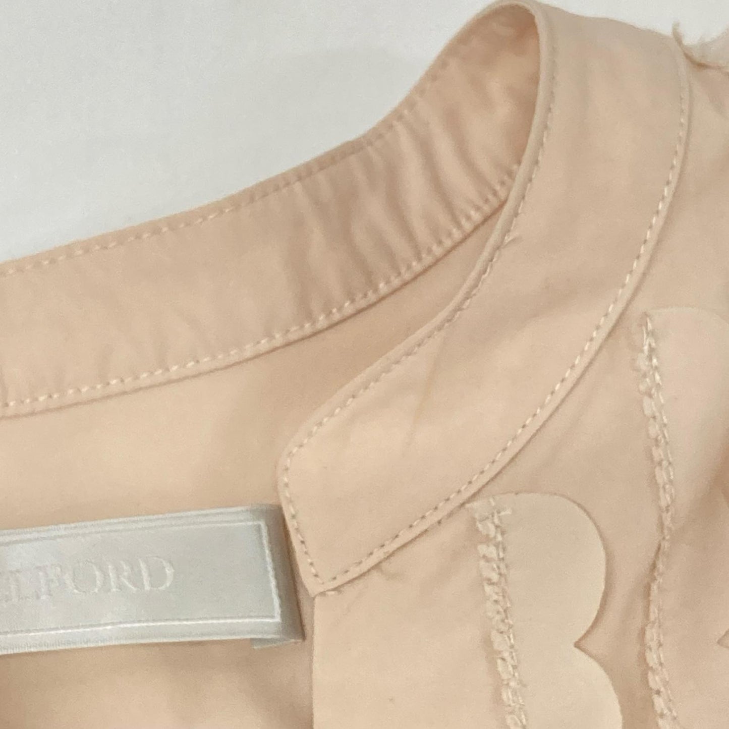 CELFORD Light Pink Scalloped Volume Tunic Top ONE