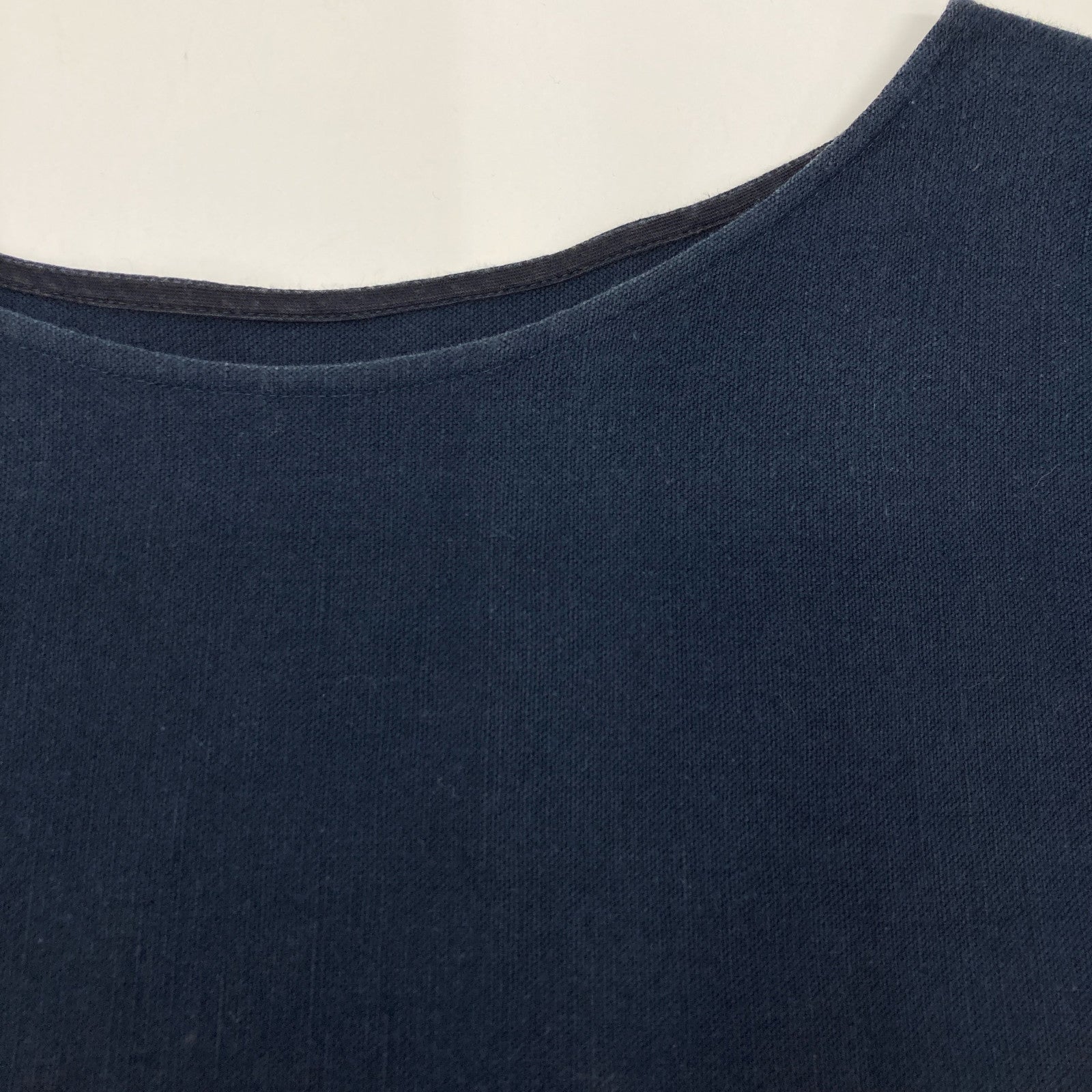 JURGEN LEHL J0141FA321 Blue Cotton Linen Boat Neck Tunic Dress M Women's
