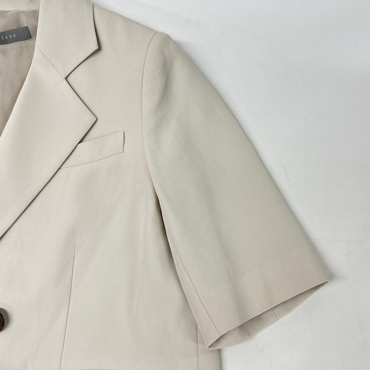 theory luxe セオリーリュクス 24AW 03-4304400 オフホワイト ハーフスリーブ Clinda Becca ダブルジャケット ジャケット