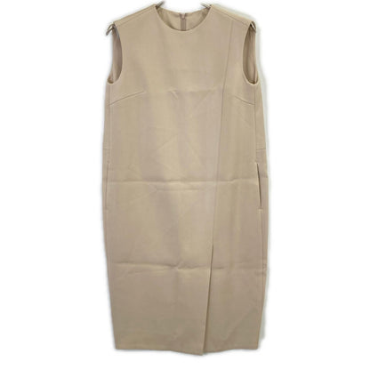 ESTNATION Beige Crew Neck Sleeveless Dress 38
