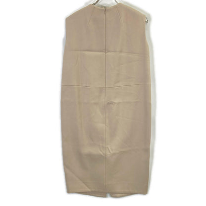ESTNATION Beige Crew Neck Sleeveless Dress 38