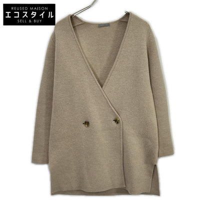theory luxe セオリーリュクス beige wool×alpaca double-breasted long knit cardigan tops