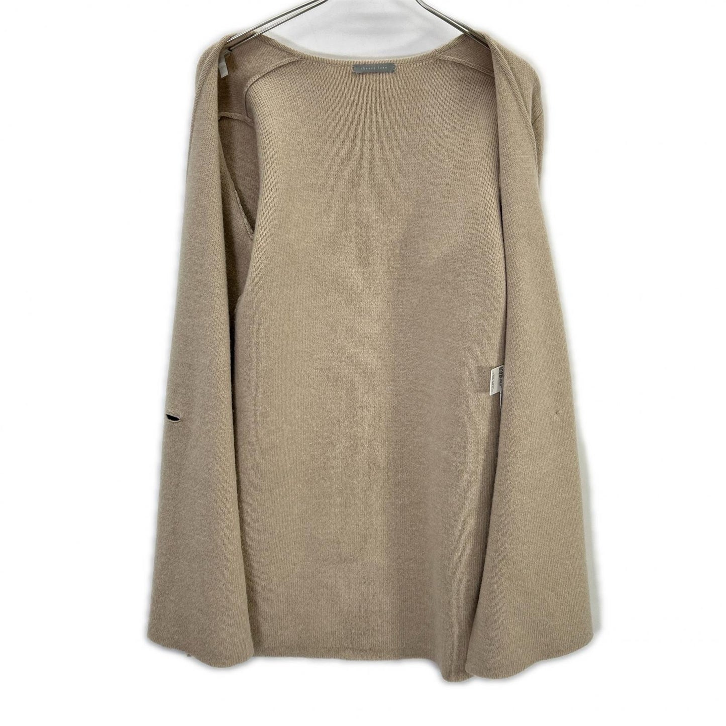theory luxe Beige Wool x Alpaca Double-Breasted Long Knit Cardigan Top 38