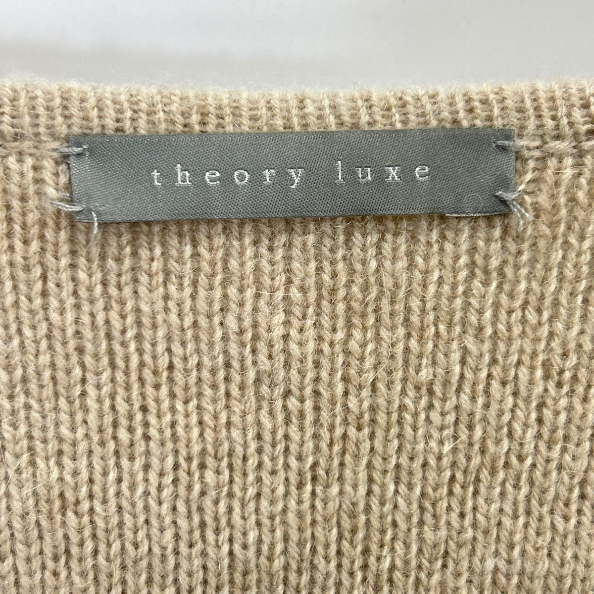 theory luxe セオリーリュクス beige wool×alpaca double-breasted long knit cardigan tops