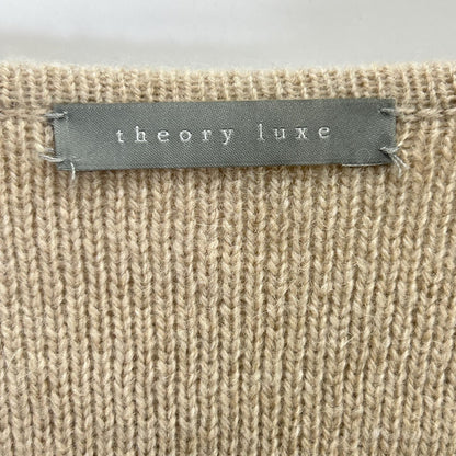 theory luxe セオリーリュクス beige wool×alpaca double-breasted long knit cardigan tops