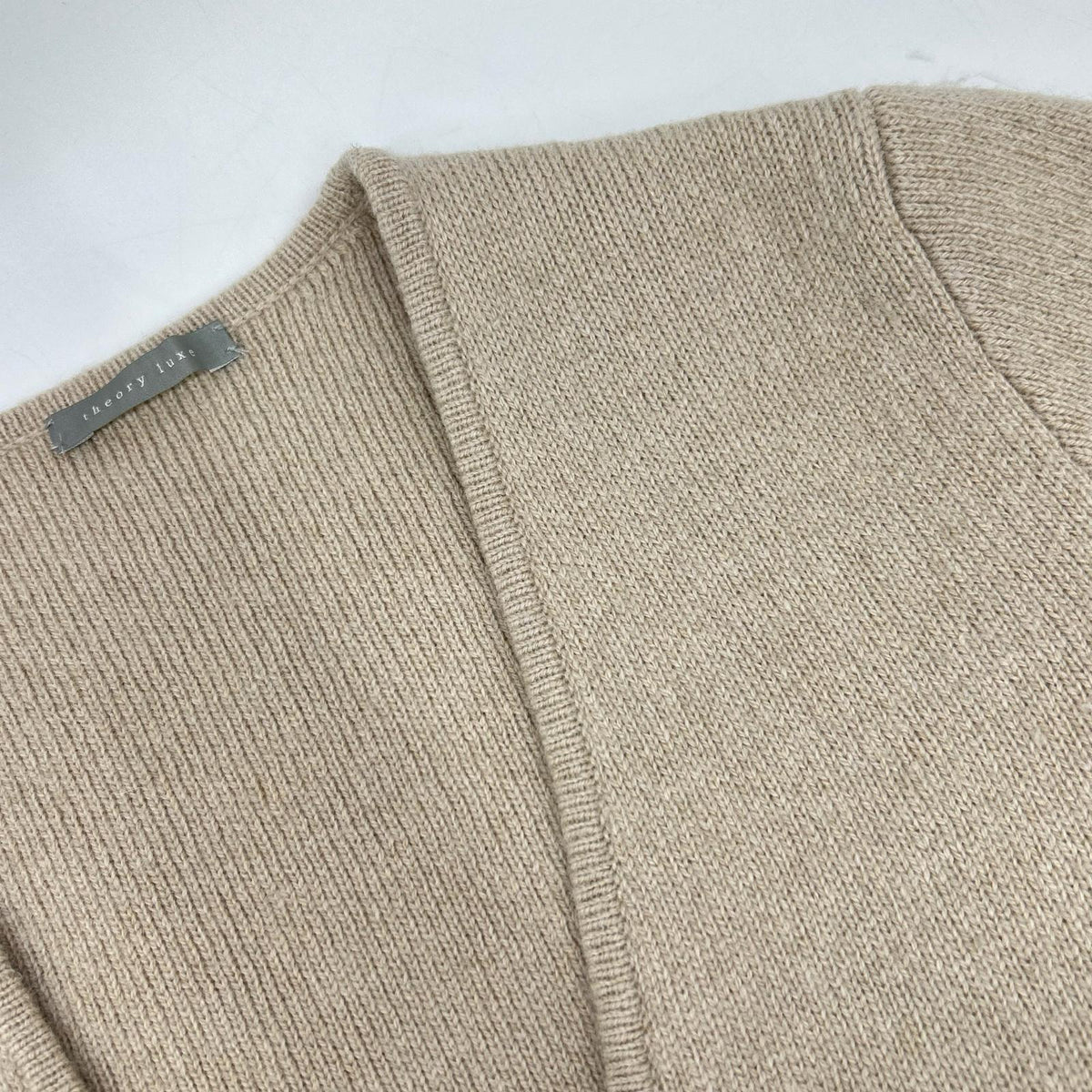 theory luxe セオリーリュクス beige wool×alpaca double-breasted long knit cardigan tops