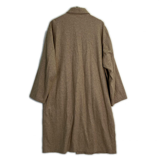 Beige Merino Wool Silk Jersey Oversized Jacket Coat - Men's Coat