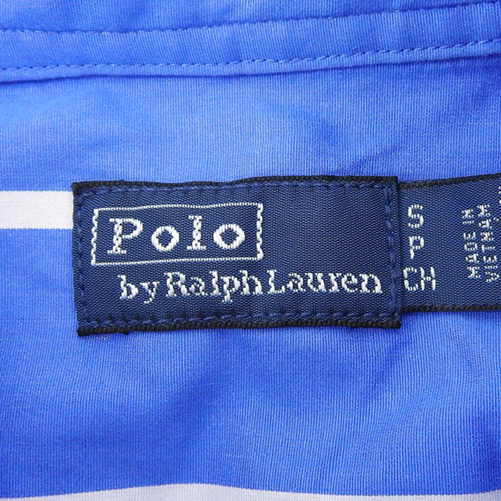 POLO RALPH LAUREN 拉尔夫·劳伦 蓝色条纹纯棉衬衫裙 短袖连衣裙 女式 S 连衣裙