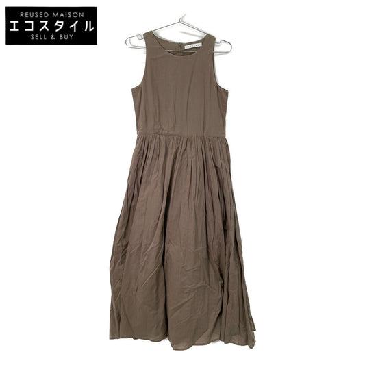 MARIHA Greige Cotton Sleeveless Dress Dress