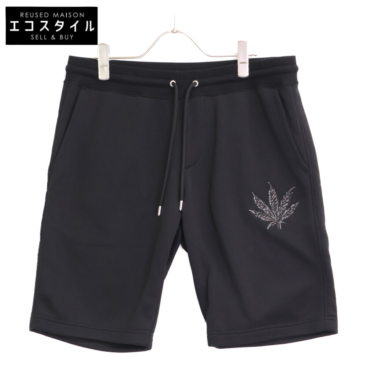 MRP534 BLACK LEAF SWEAT SHORTS Sweat Shorts Bottoms 5 Men's