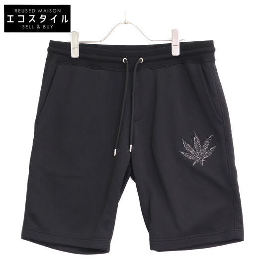 1piu1uguale3 ウノピゥウノウグァーレトレ MRP534 ブラック LEAF SWEAT SHORTS スウェットショートパンツ ボトムス
