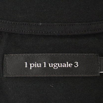 1PIU1UGUALE3 Uno Piu Uno Uguale Tre MRT289 Black BACK LEAF V-NECK TEE V-Neck T-Shirt Top