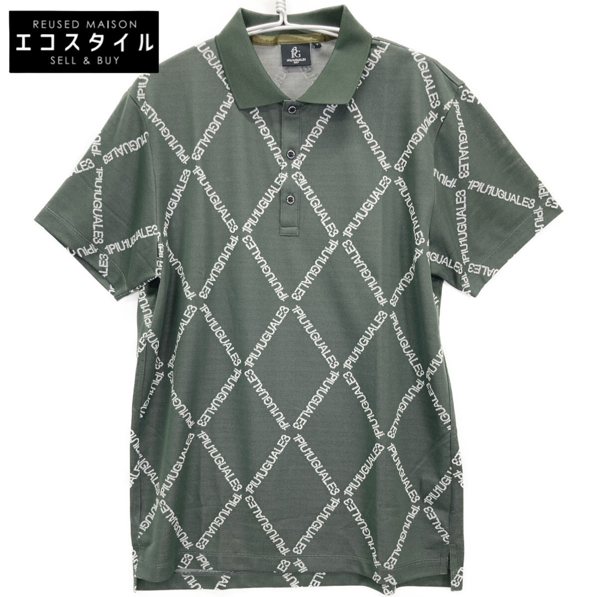 【GOLF】【×Hiromichi Toga】GRK062 KHAKI ARGYLE LOGO Short Sleeve Shirt Tops V Men's