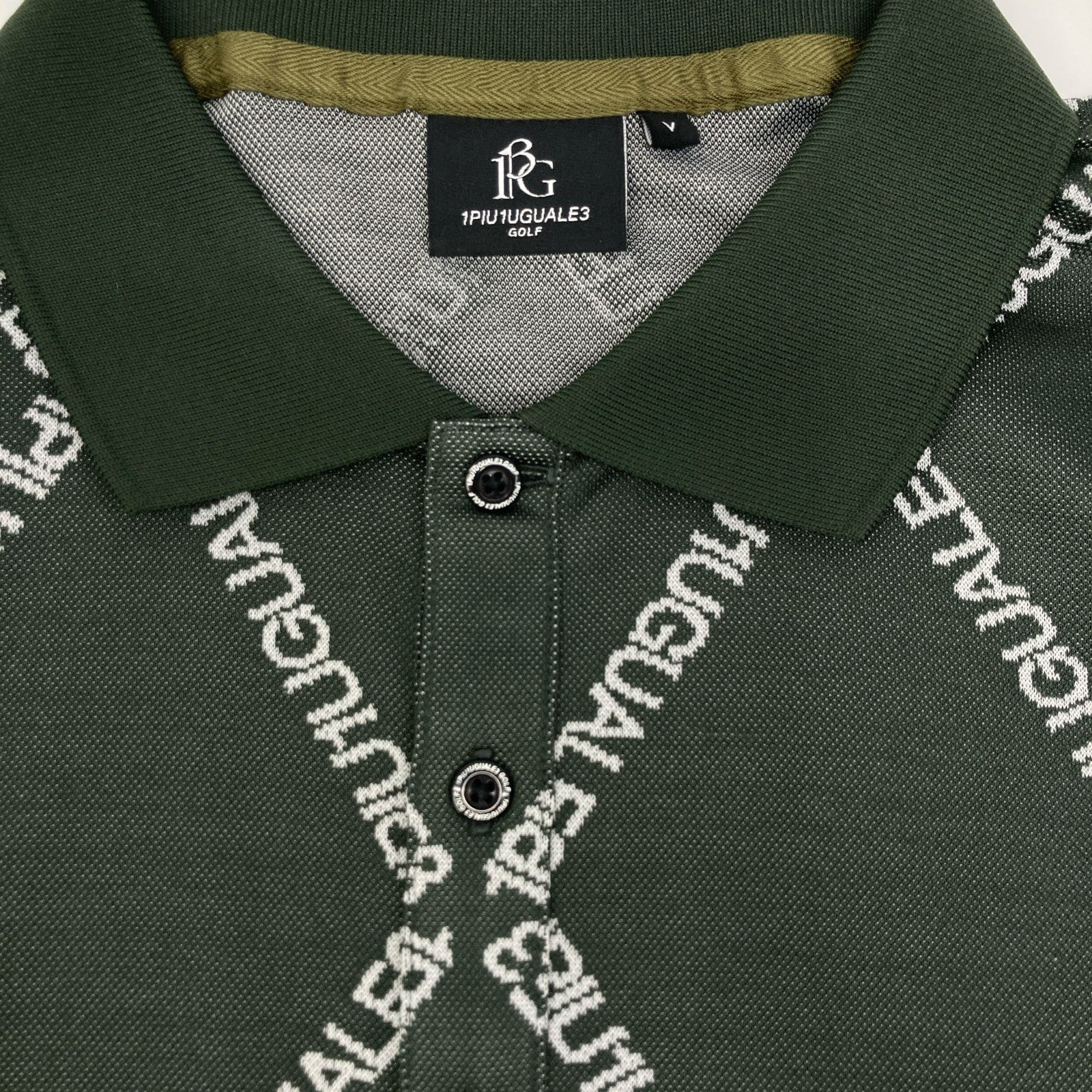 1piu1uguale3 【GOLF】【×Yoshiki Toga】GRK062 Khaki ARGYLE LOGO Short Sleeve Shirt Tops