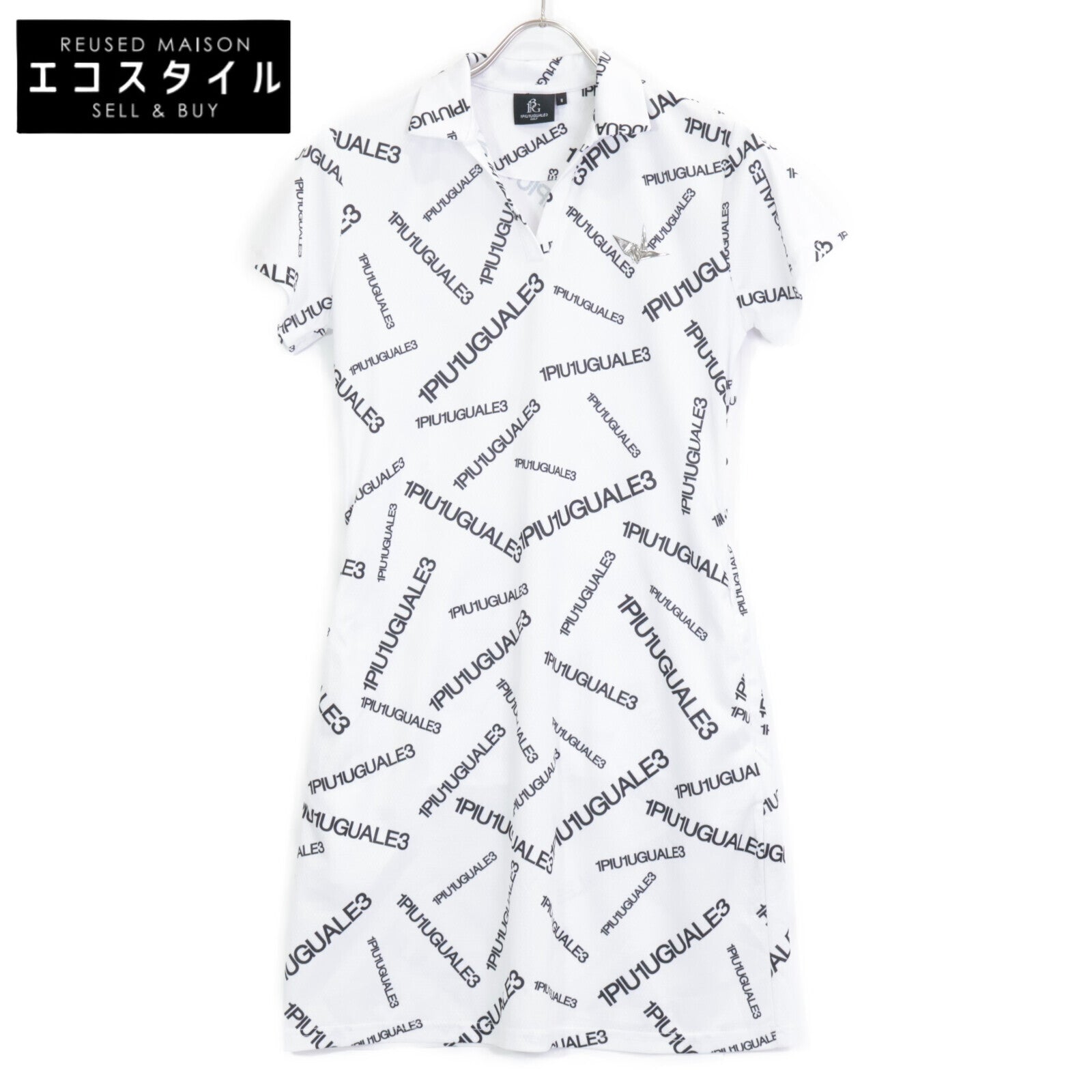 1piu1uguale3 Uno Piu Uno Uguale 3 [GOLF] GST153 White Random Logo Mini Dress