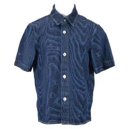 Excellent Condition Domestic Product 25SS RM252MM VON HTS17W 1AHVVJ Monogram Short Sleeve Denim Shirt Top M Men's