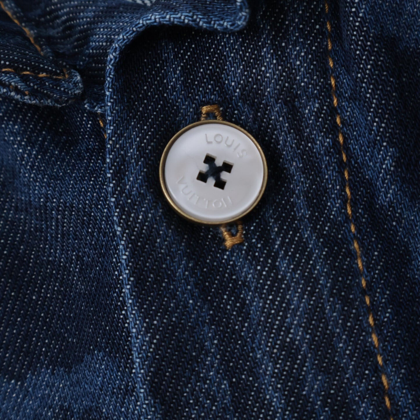 Excellent Condition Domestic Product 25SS RM252MM VON HTS17W 1AHVVJ Monogram Short Sleeve Denim Shirt Top M Men's