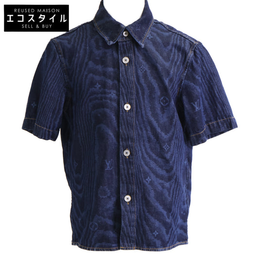 LOUIS VUITTON Louis Vuitton Excellent condition Domestic genuine 25SS RM252MM VON HTS17W 1AHVVJ Monogram Short Sleeve Denim Shirt Tops