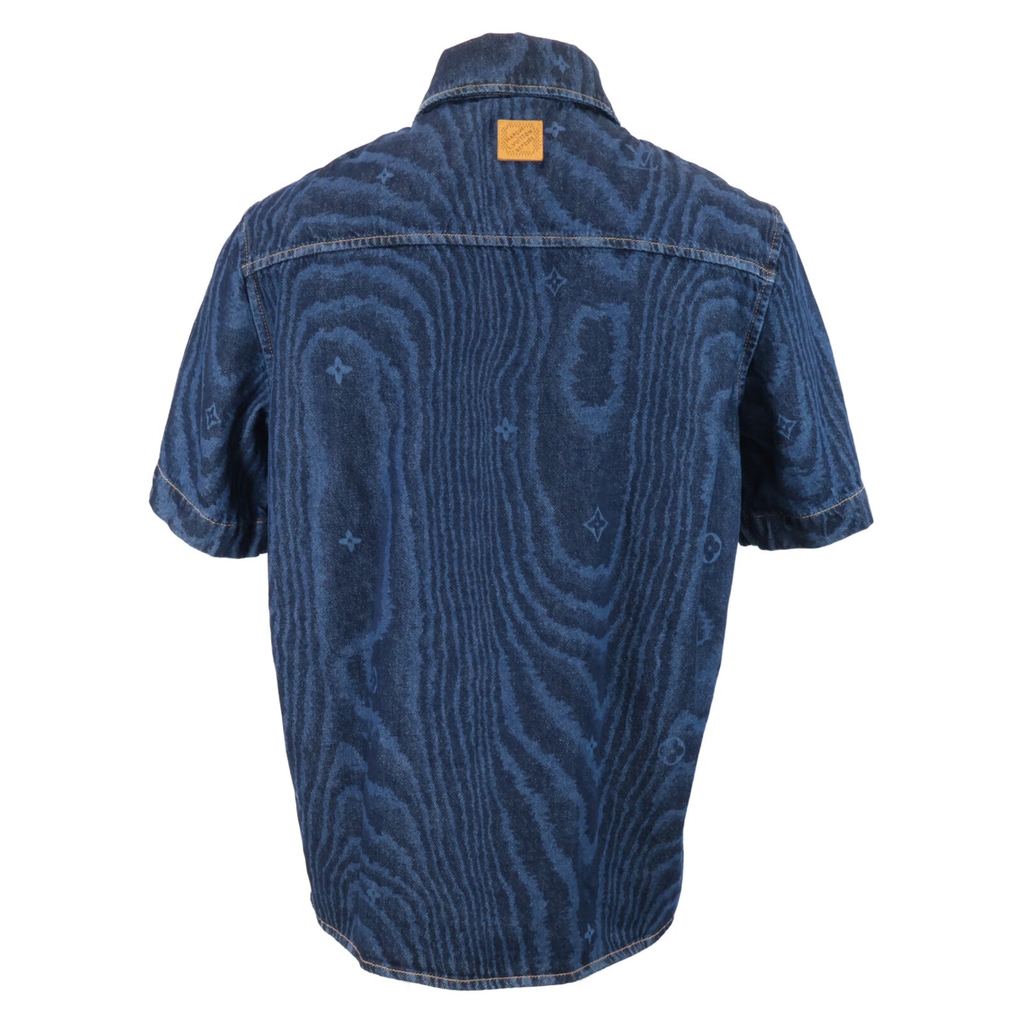 Excellent Condition Domestic Product 25SS RM252MM VON HTS17W 1AHVVJ Monogram Short Sleeve Denim Shirt Top M Men's