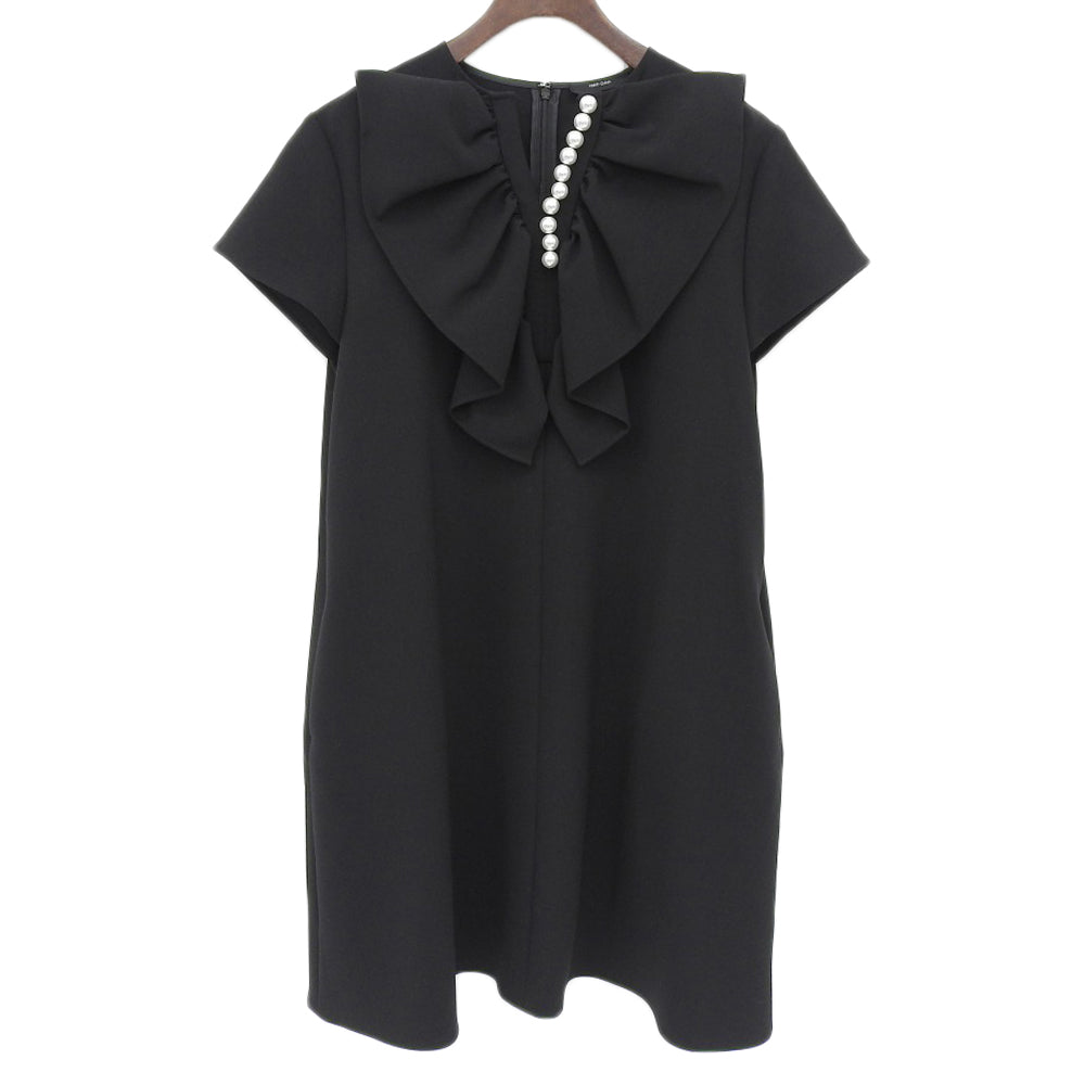 YOKOCHAN Beautiful Volume Ruffle Pearl Dress - Women's Black F YCD-124-914 2024 Model Dress