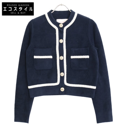 LEMONPLET Lemonplet Navy MIFERE Gold Button Cardigan Top S Ladies