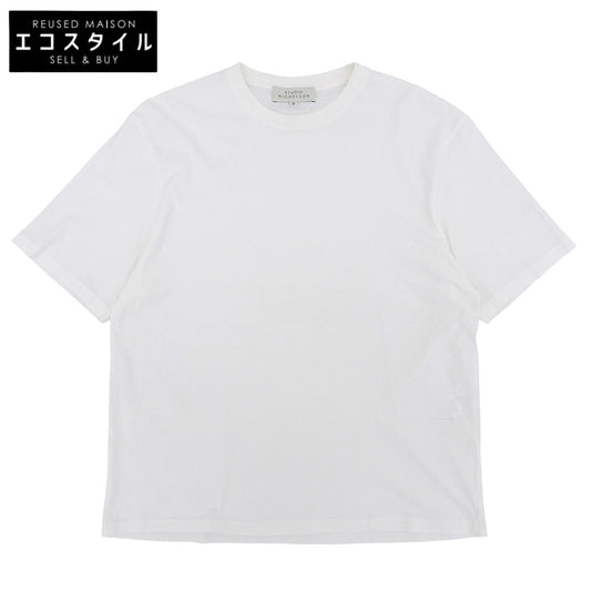 【SALE】 STUDIO NICHOLSON スタジオ ニコルソン 美品 コットン ショート スリーブ Tシャツ トップス メンズ ホワイト M トップス