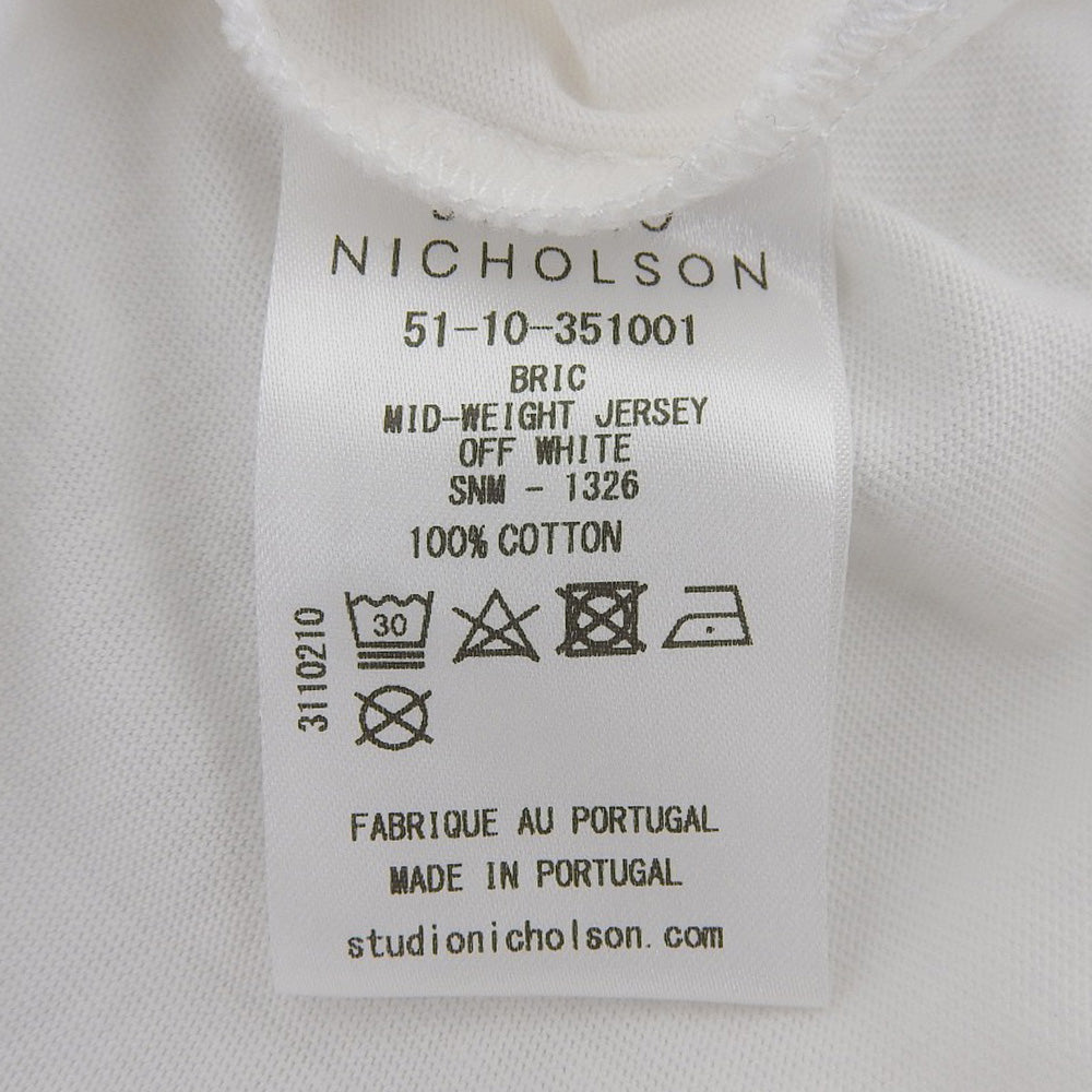 STUDIO NICHOLSON 工作室尼克尔森 美品 棉质 短袖 T恤 上衣 男款 白色 M 上衣
