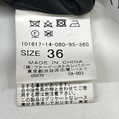 ﾌﾞﾗｯｸ ﾎﾟﾘｴｽﾃﾙ ﾚｰｽﾃﾞｻﾞｲﾝﾉｰｽﾘｰﾌﾞﾜﾝﾋﾟｰｽ ワンピース 36 レディース
