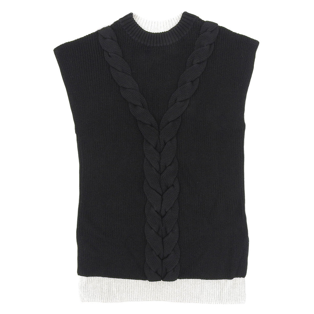 ADORE Adore Excellent condition Linen Cable Knit Top Women's Beige x Black 38 531-2170424 Top